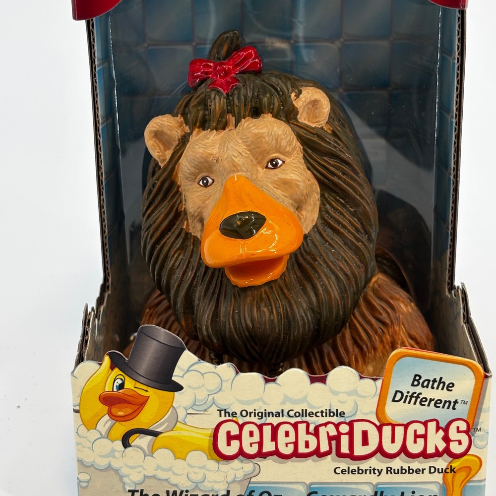 CelebriDucks Cowardly Lion Wizard of‎ Oz Rubber Duck Brown 4.5" Collectible 2006